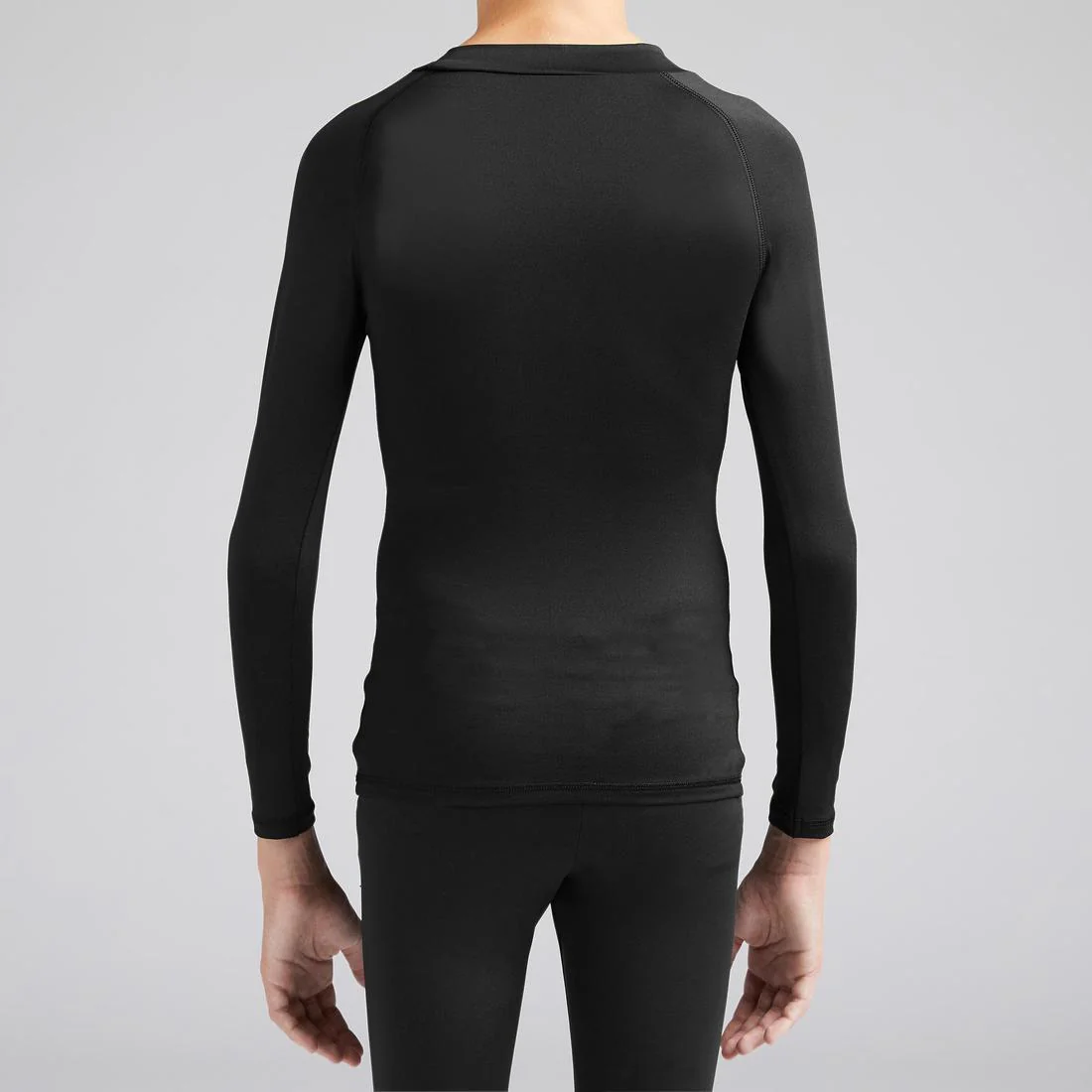 Camiseta térmica de fútbol manga larga Niño Kipsta Keepcomfort 100 negro - Image 3