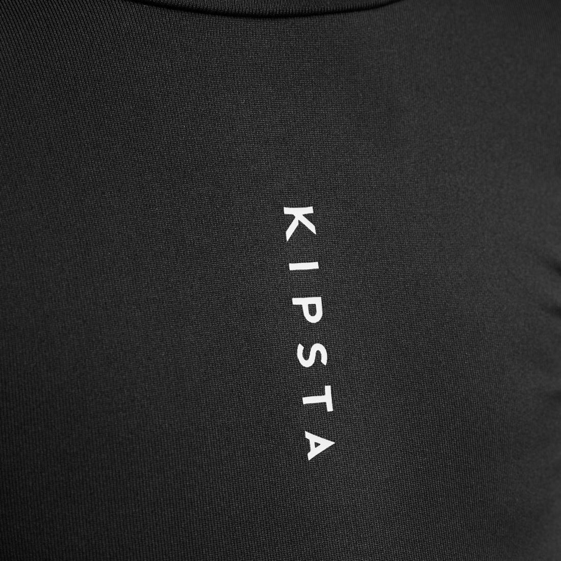 Camiseta térmica de fútbol manga larga Niño Kipsta Keepcomfort 100 negro - Image 5
