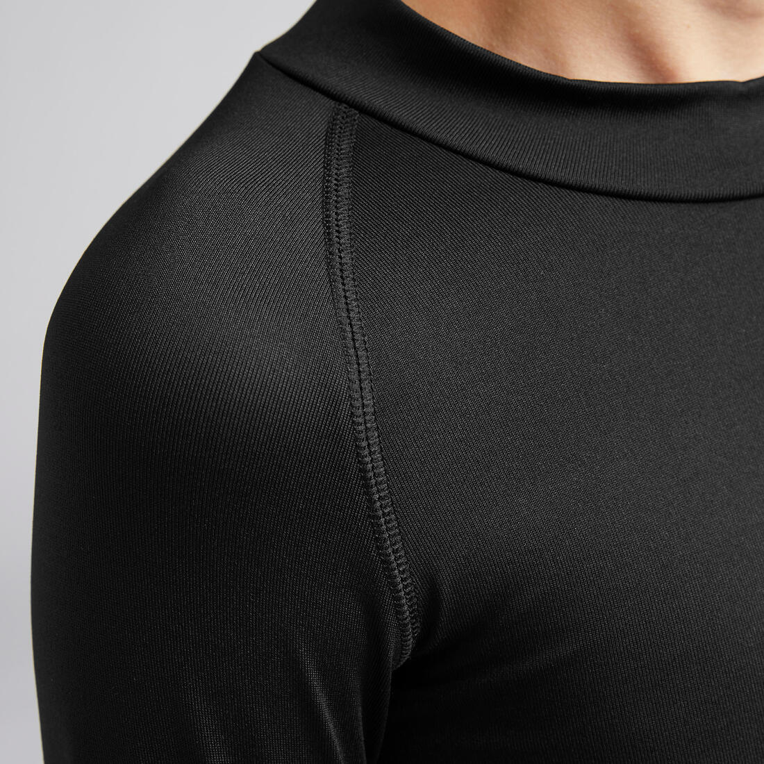 Camiseta térmica de fútbol manga larga Niño Kipsta Keepcomfort 100 negro - Image 9