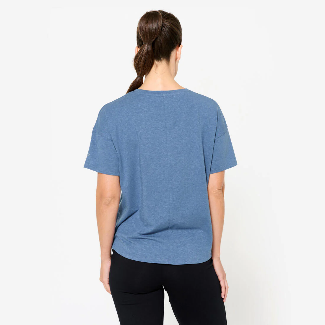 Camiseta Yoga Mujer Azul Manga Corta - Image 4
