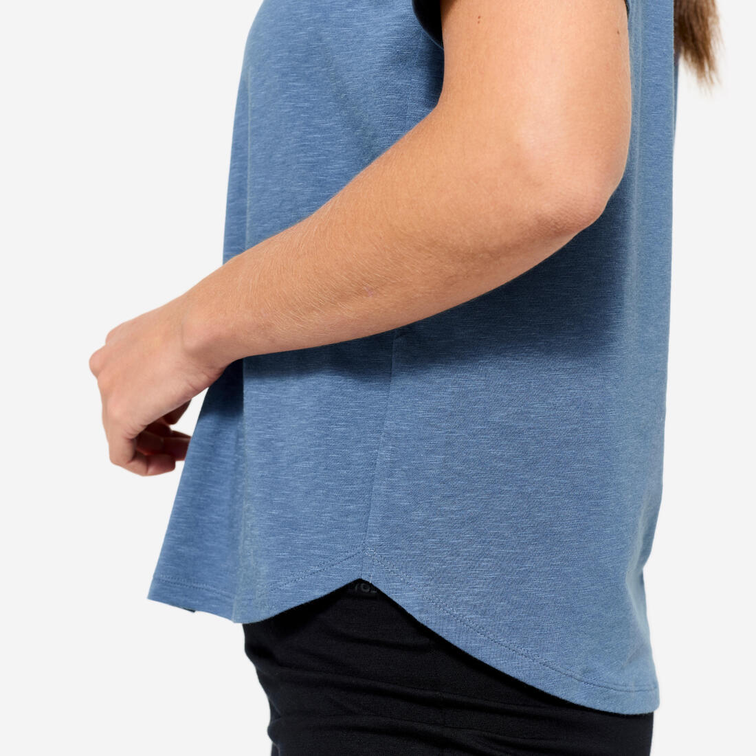 Camiseta Yoga Mujer Azul Manga Corta - Image 6