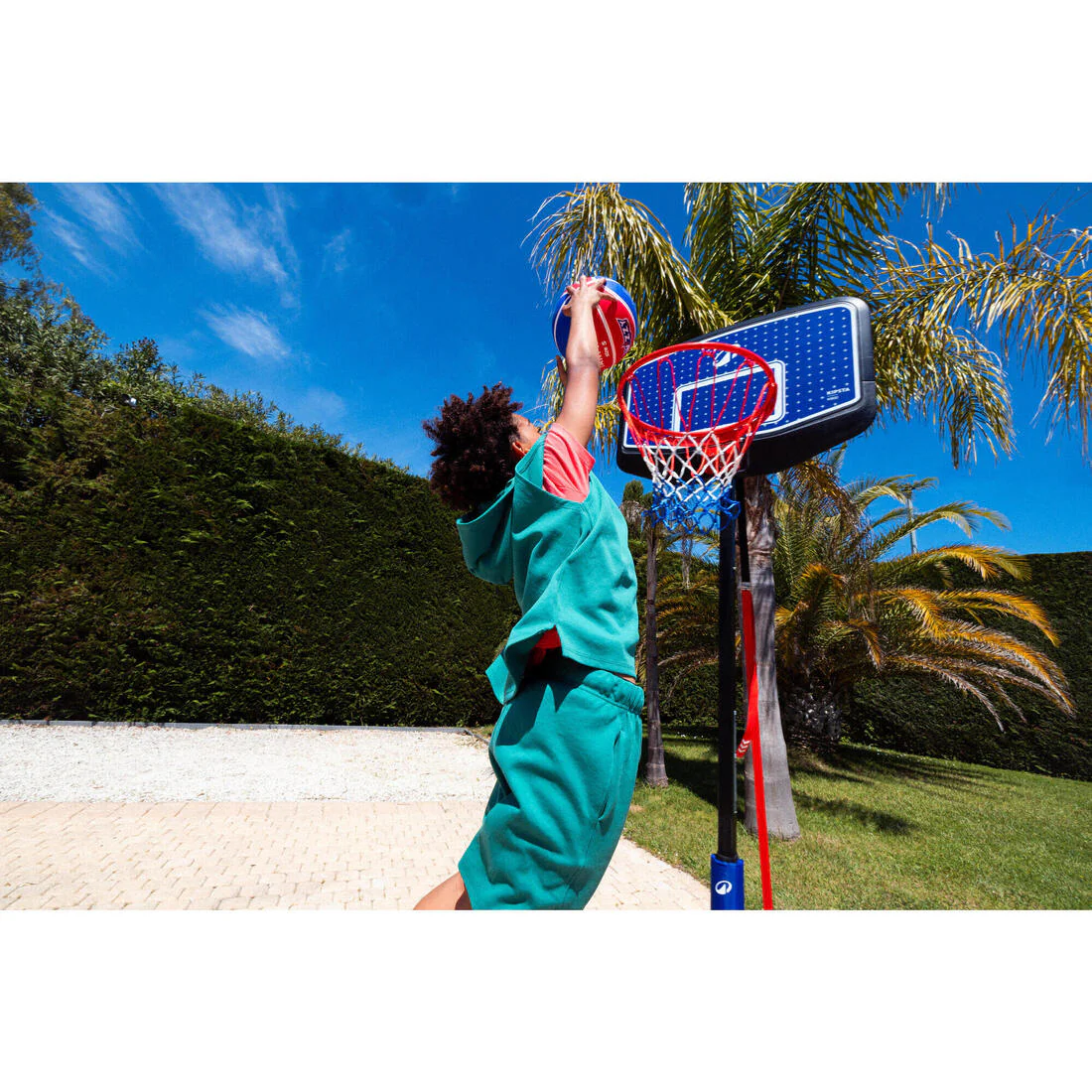 Canasta de baloncesto infantil con soporte para mates ajustable hasta 2,20 m, K900 - Image 2