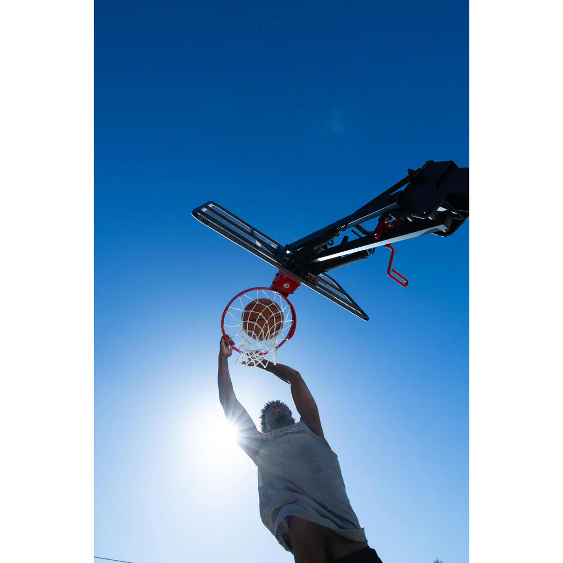 Canasta de baloncesto regulable de 2,10 m a 3,05 m - B900 BOX NBA negro blanco - Image 27