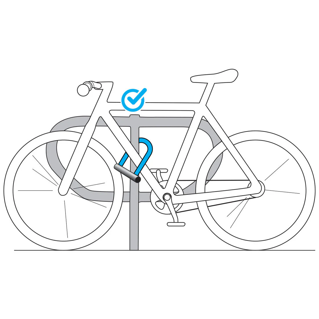 Candado U Bicicleta 500 Gris - Image 7