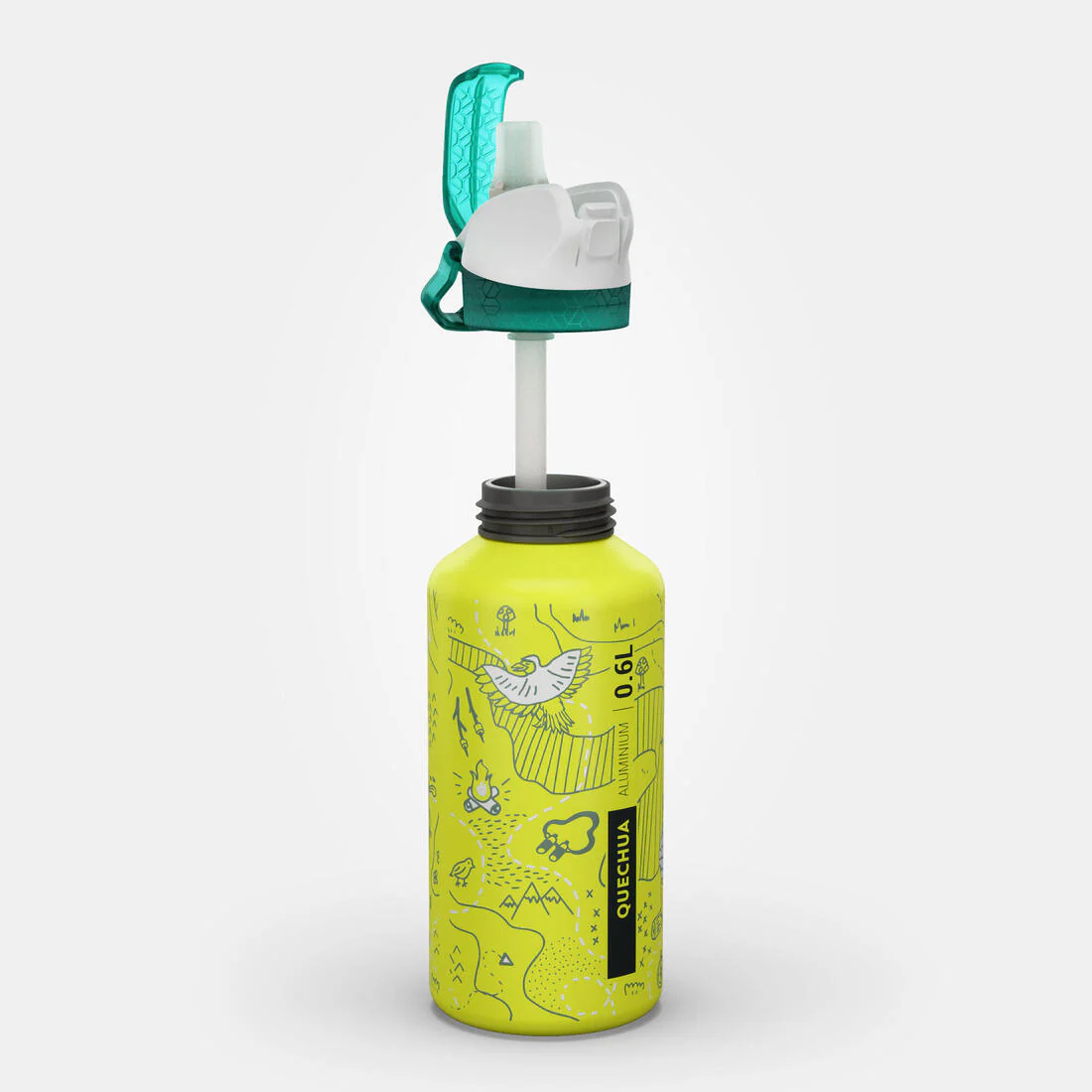 Cantimplora de montaña y trekking apertura rápida y pipeta aluminio 0'6L Quechua - Image 22
