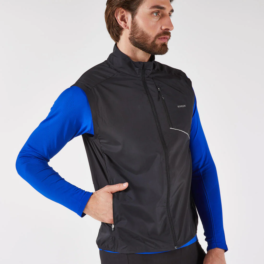 Chaleco cortaviento de running Hombre - KIPRUN Run 500 Negro - Image 8