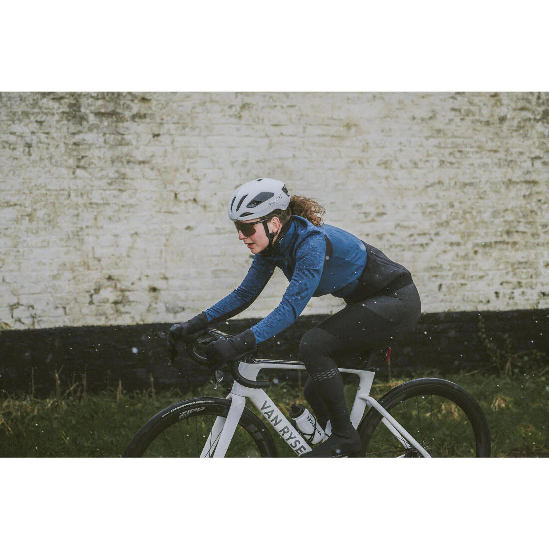 Chaqueta Ciclismo Carretera RCR Mujer Azul Invierno - Image 3
