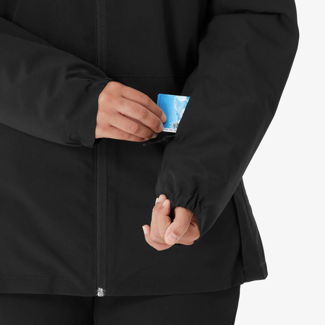 Chaqueta de esquí y snowboard cálida e impermeable mujer, 100 negro - Image 6