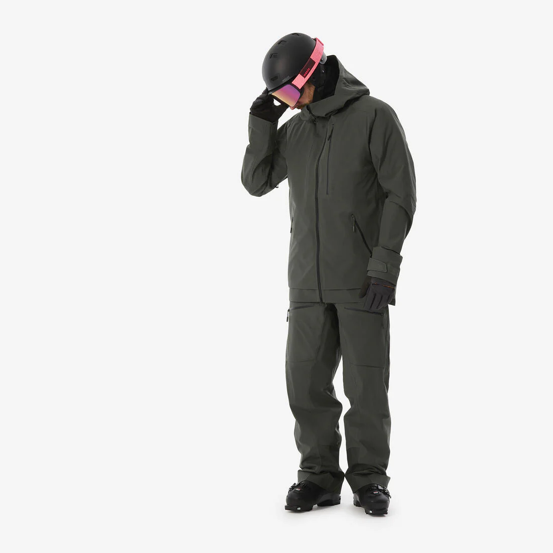 Chaqueta de esquí cálida y transpirable hombre, FR 500 verde oscuro - Image 3