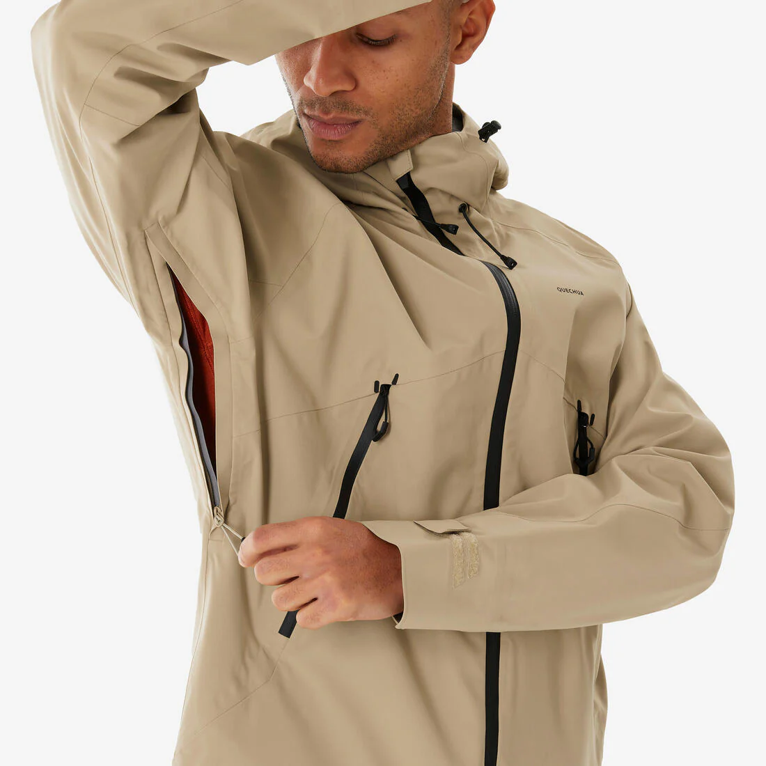 Chaqueta impermeable de montaña y trekking con capucha Hombre Quechua MH500 - Image 5