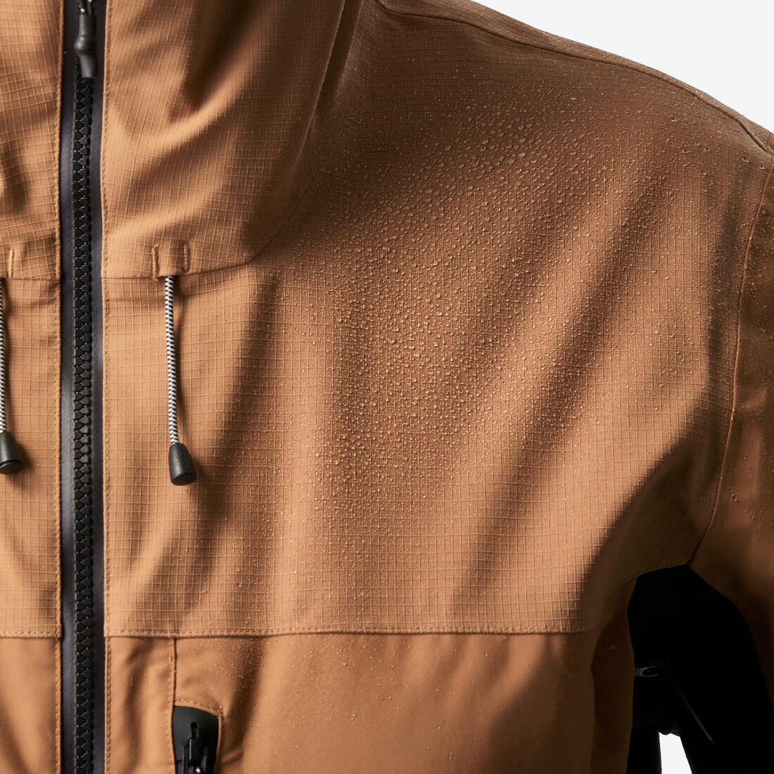 Chaqueta snowboard cálida y resistente hombre, SNB 500 ziprotect camel y negro - Image 4