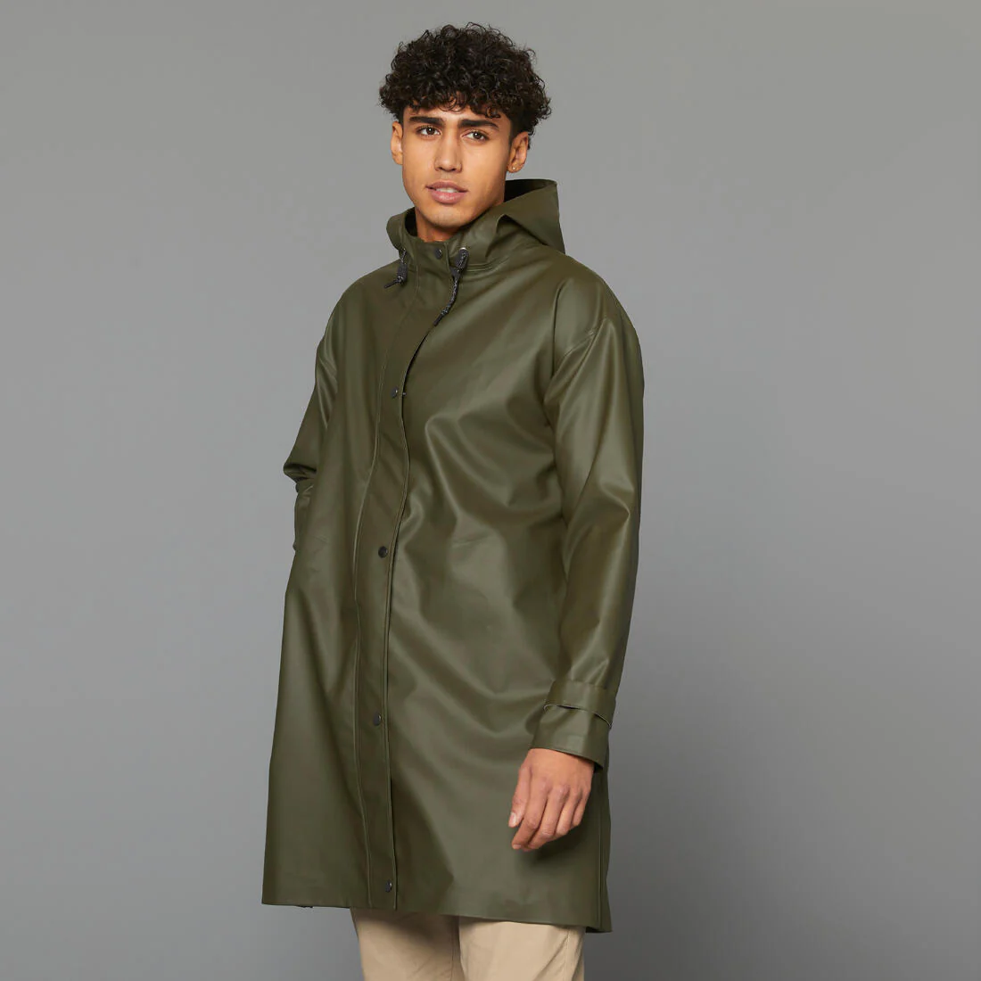 Chubasquero ciclismo Urbano Unisex Verde caqui - Image 19