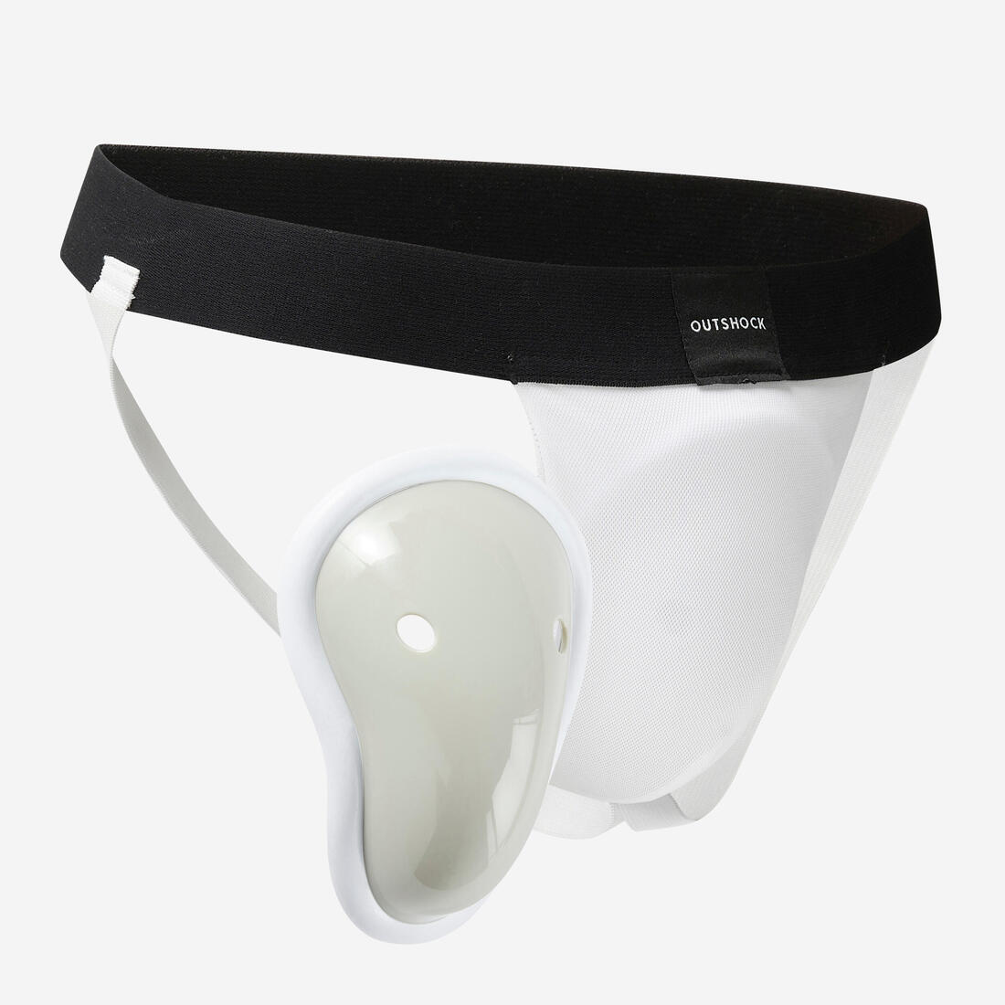 Coquilla con slip adultos y niños Outshock 100 blanco