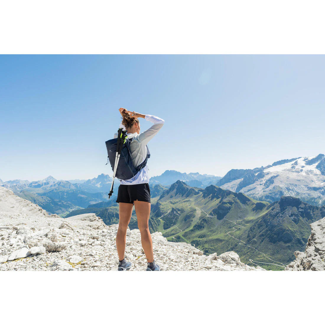 Cortavientos de montaña y trekking ultraligero Mujer Quechua FH500 azul - Image 10