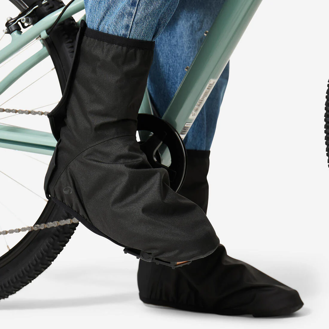 Cubrecalzado Ciclismo Urbano 900 Negro Impermeable - Image 4