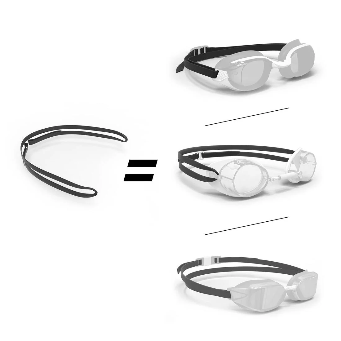 Elástico Gafas Natación BFIT/SWEDISH/BFAST Negro - Image 2
