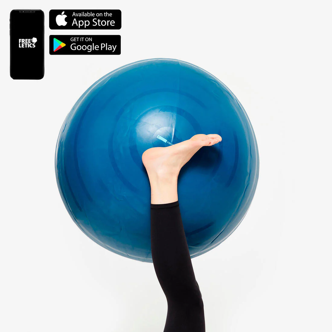 Fitball Pelota Pilates Resistente Talla L - 75 cm Turquesa - Image 3