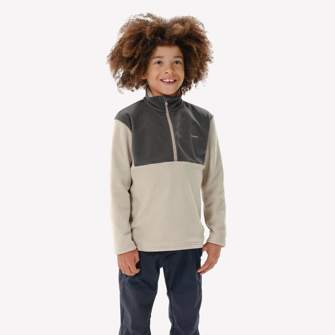 Forro polar de montaña y trekking media cremallera Niños 7-15 años Quechua MH500