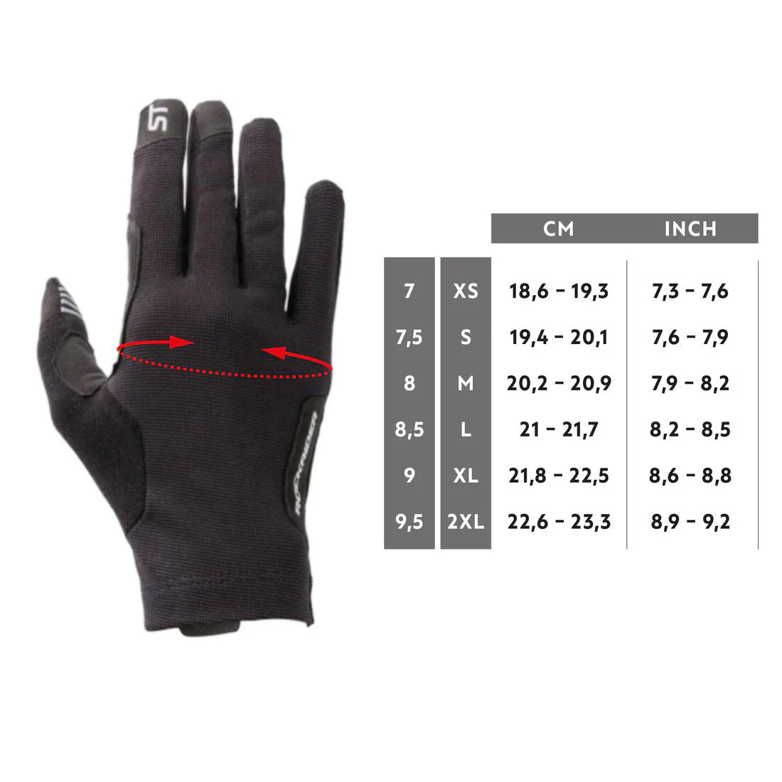 Guantes ciclismo Mtb largos verano  Rockrider St 100 negros - Image 4