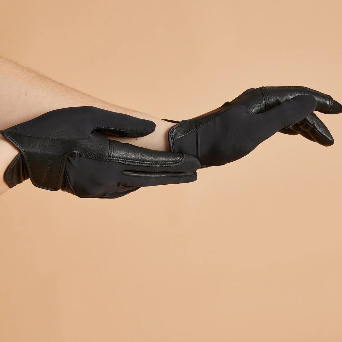 Guantes Equitación Adulto Negro Piel - Image 3