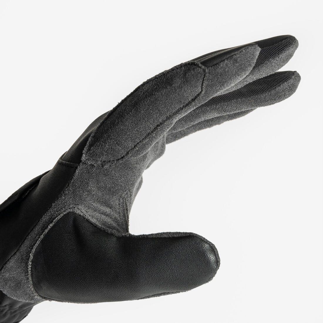 Guantes equitación fouganza 500 niños negro y gris - Image 4