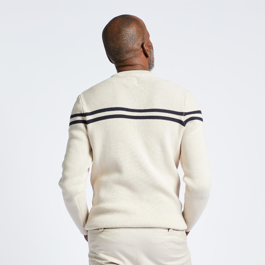 Jersey marinero Hombre algodón beige rayas - Image 6