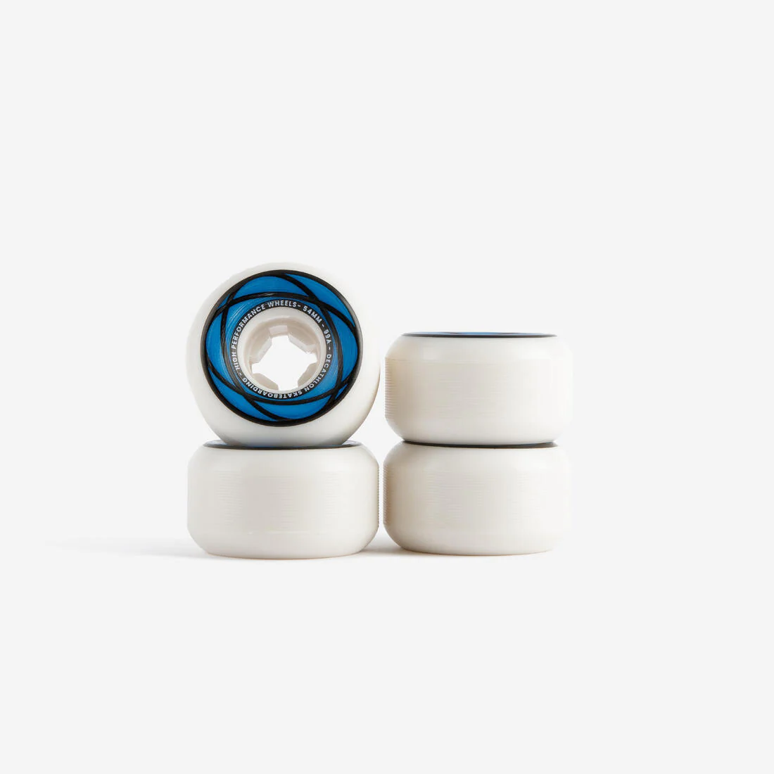 Juego de 4 ruedas de skateboard color marfil forma cónica tamaño 52 mm, 99A.