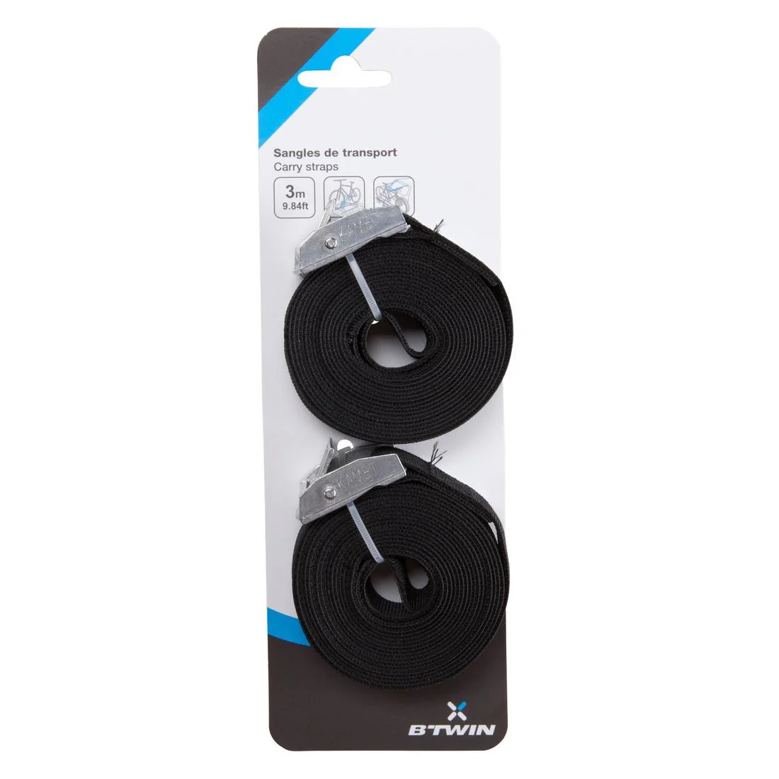 Kit 2 correas de ajuste 3 m portabicis negro - Image 7