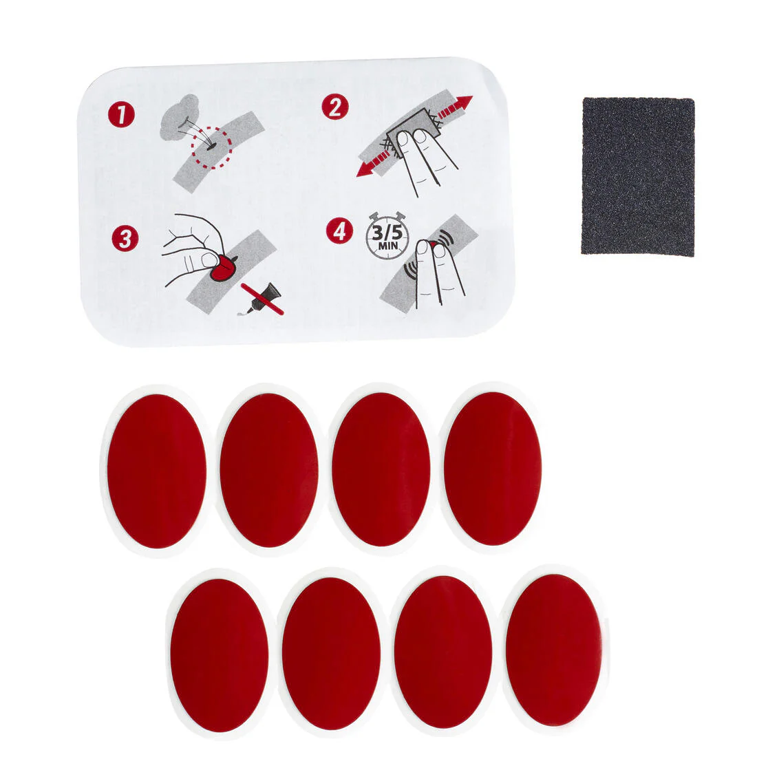 KIT REPARACIÓN PINCHAZOS CÁMARA DE AIRE PARA BICICLETA AUTOADHESIVOS 8 PARCHES - Image 3