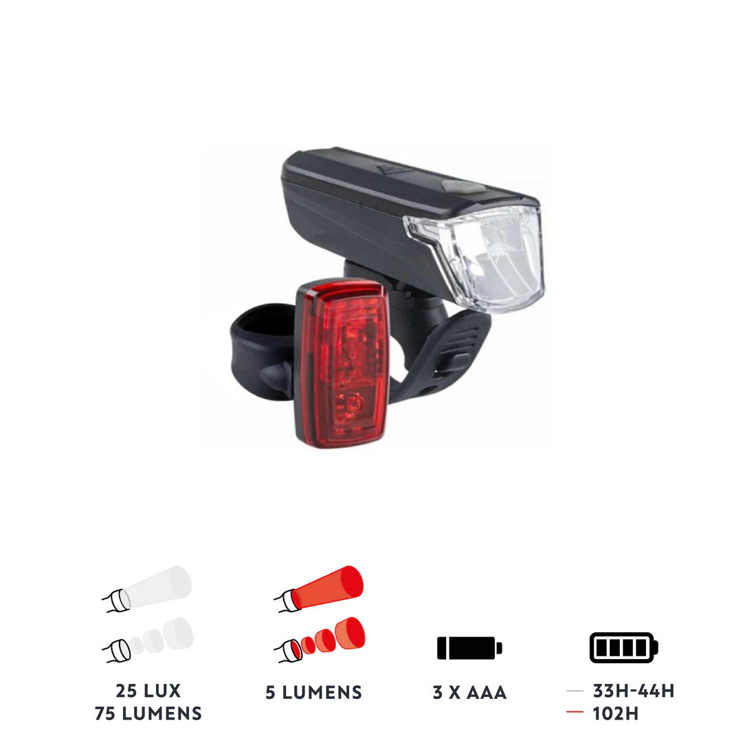 Luces bicicleta LED ST 110 Delantero / Trasero con pilas - Image 4