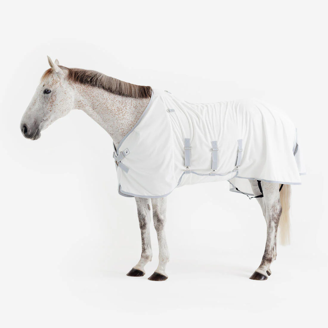 Manta Antimoscas Equitación Caballo/Poni 500 Beis - Image 2