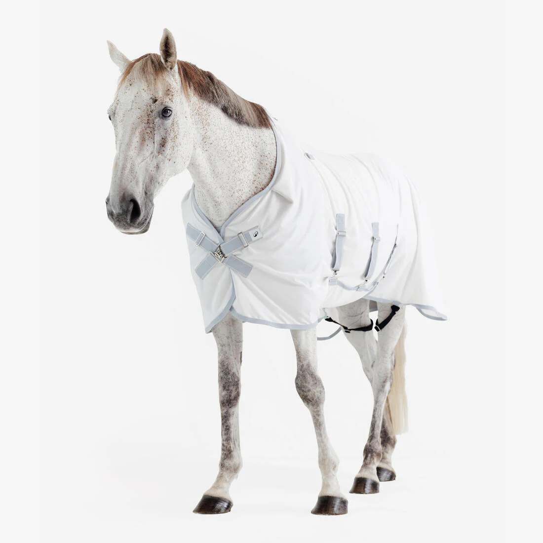 Manta Antimoscas Equitación Caballo/Poni 500 Beis - Image 6