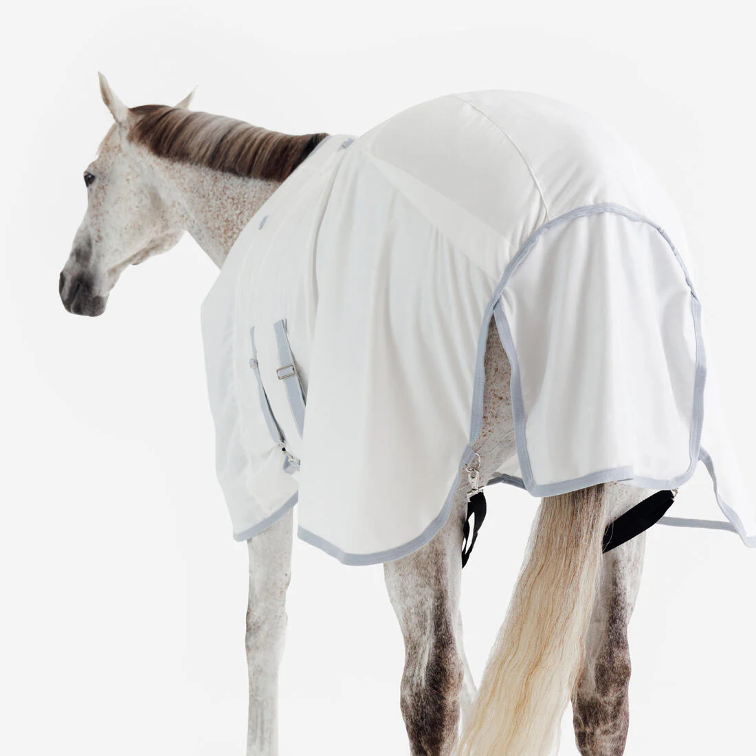Manta Antimoscas Equitación Caballo/Poni 500 Beis - Image 7