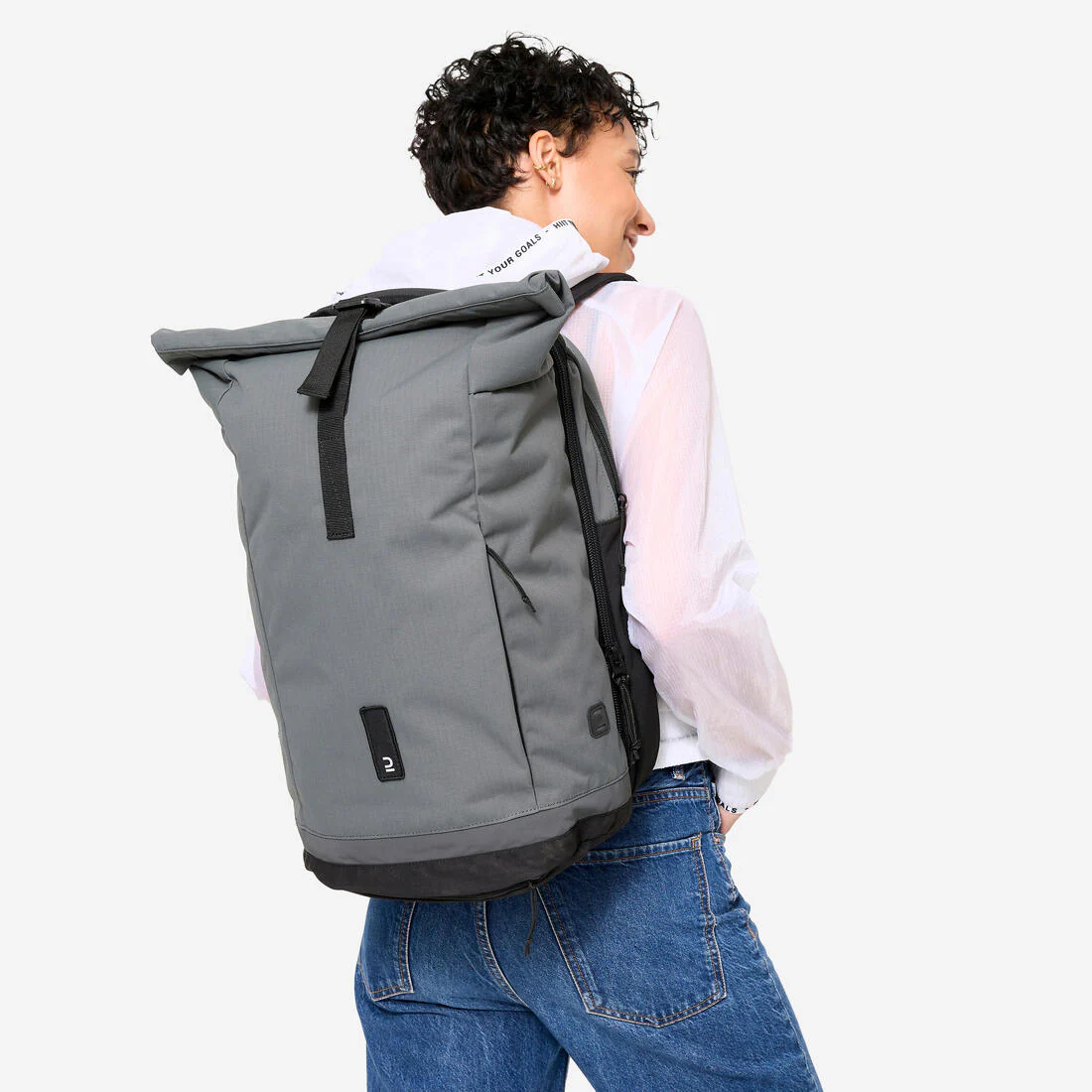 Mochila/Alforja Doble Para Portaequipajes Bici Verde Gris 27 Litros - Image 3