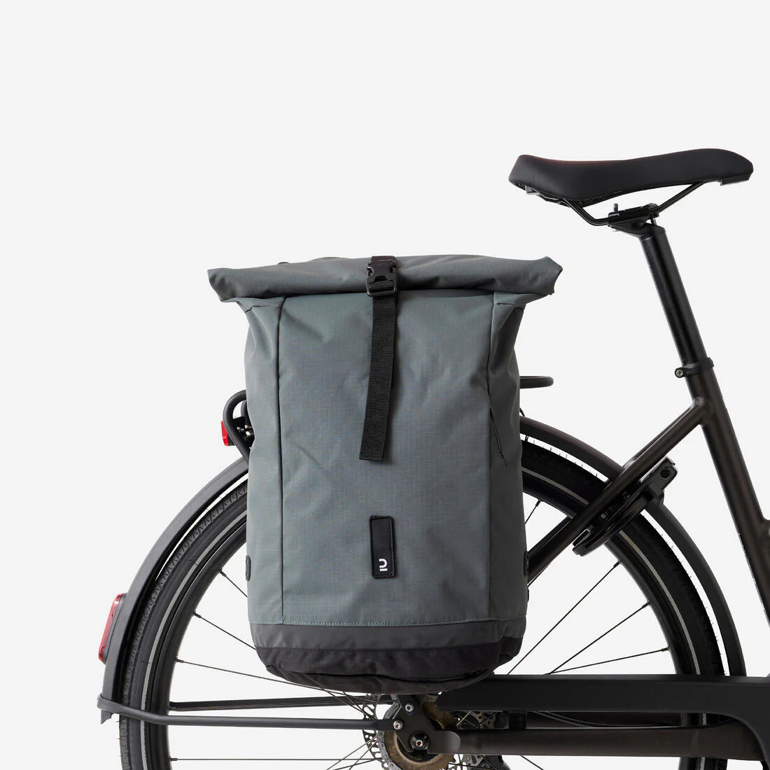 Mochila/Alforja Doble Para Portaequipajes Bici Verde Gris 27 Litros - Image 6