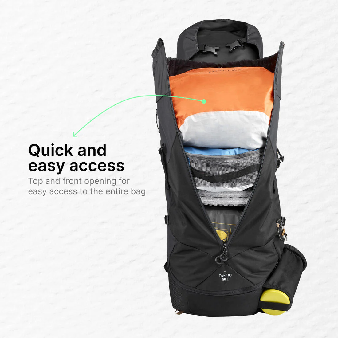 Mochila de montaña y trekking 50L Hombre Simond Trek100 Easyfit - Image 7
