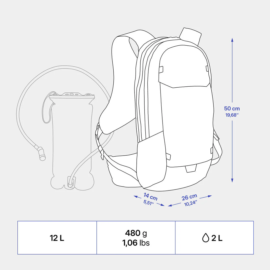 Mochila Hidratación Ciclismo MBT Negro 12 l / 2 l - Image 7