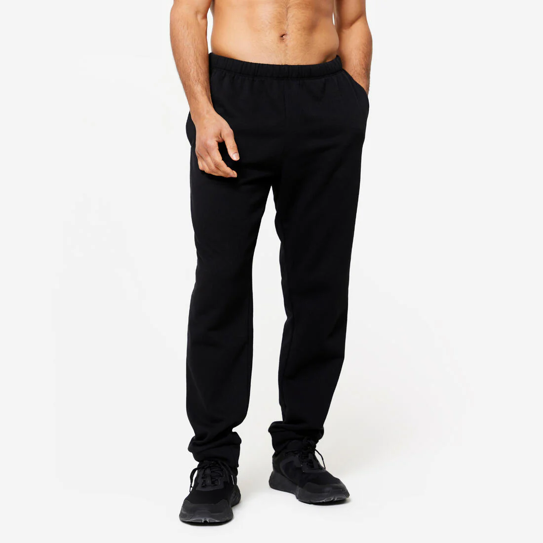 Pantalón chándal fitness regular Hombre Domyos 100 negro