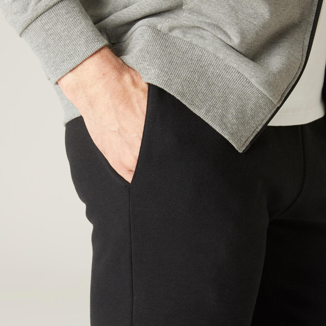Pantalón chándal fitness regular Hombre Domyos 100 negro - Image 7