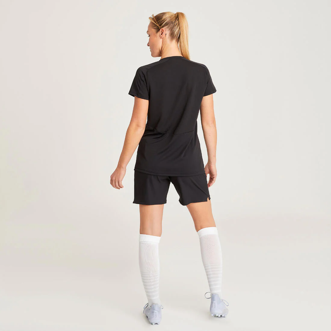 Pantalón Corto Fútbol Mujer Kipsta F500 Negro - Image 4