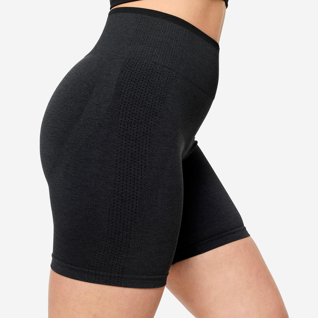 Pantalón Corto Musculación Mujer Negro Sin Costuras - Image 3