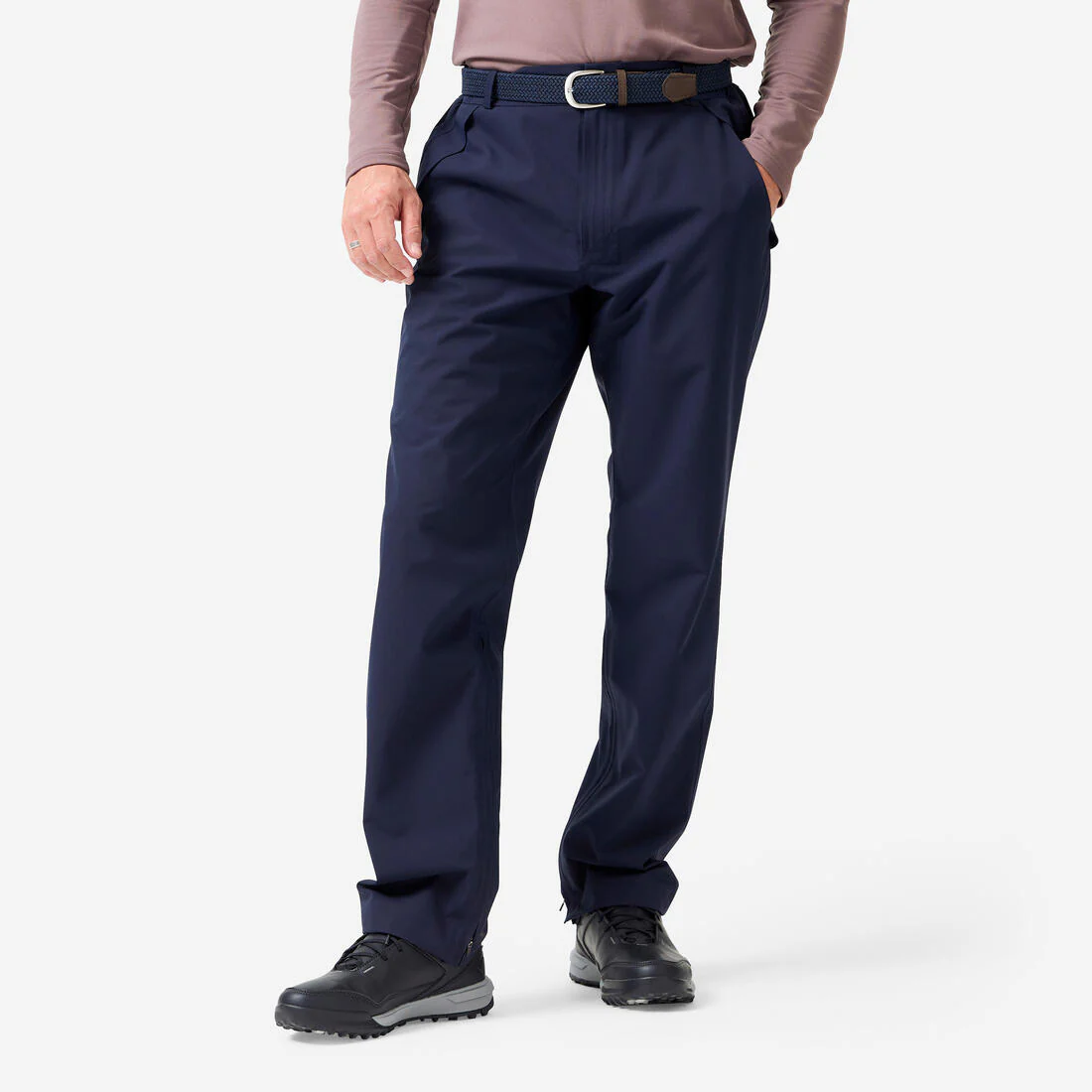 Pantalón de lluvia de golf impermeable Hombre, RW500 azul marino