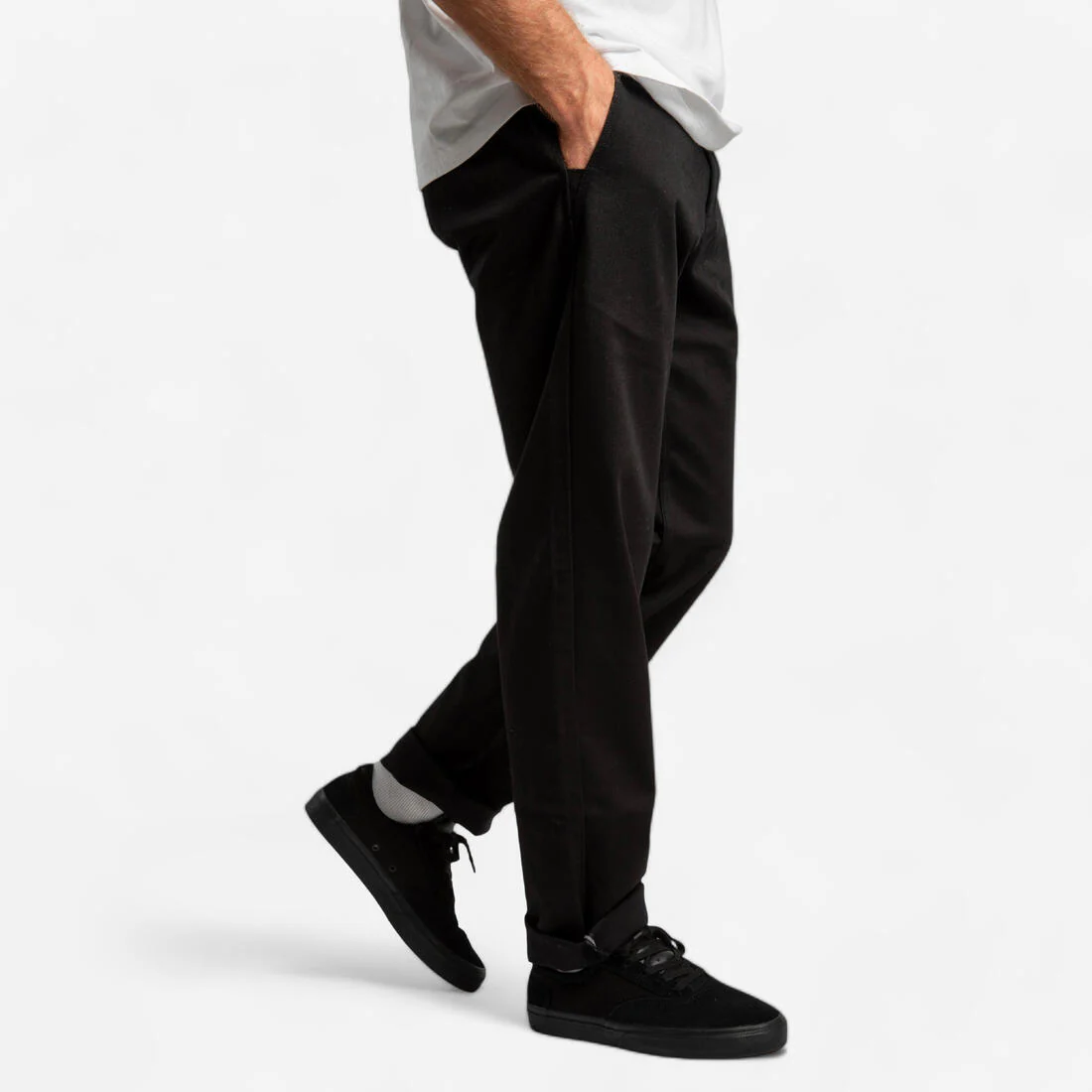 PANTALÓN DE SKATE CHINO CN500 HEAVY NEGRO