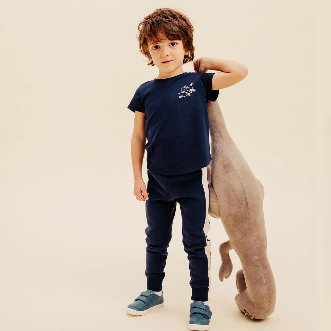 Pantalón Jogger Bebé Azul-Beis Cálido - Image 6