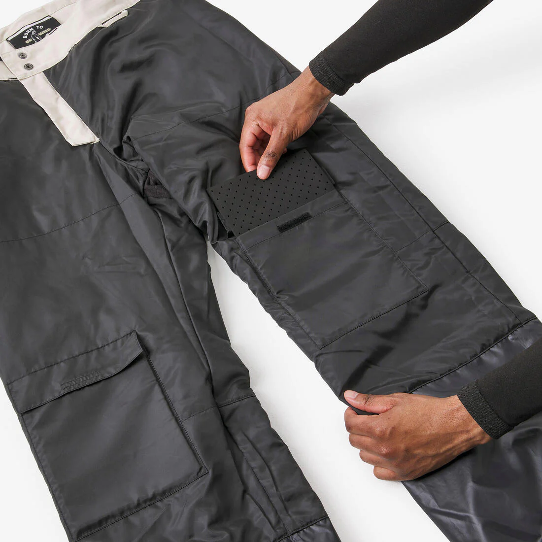 Pantalón esquí y snowboard resistente e impermeable hombre, SNB 500 beige - Image 7