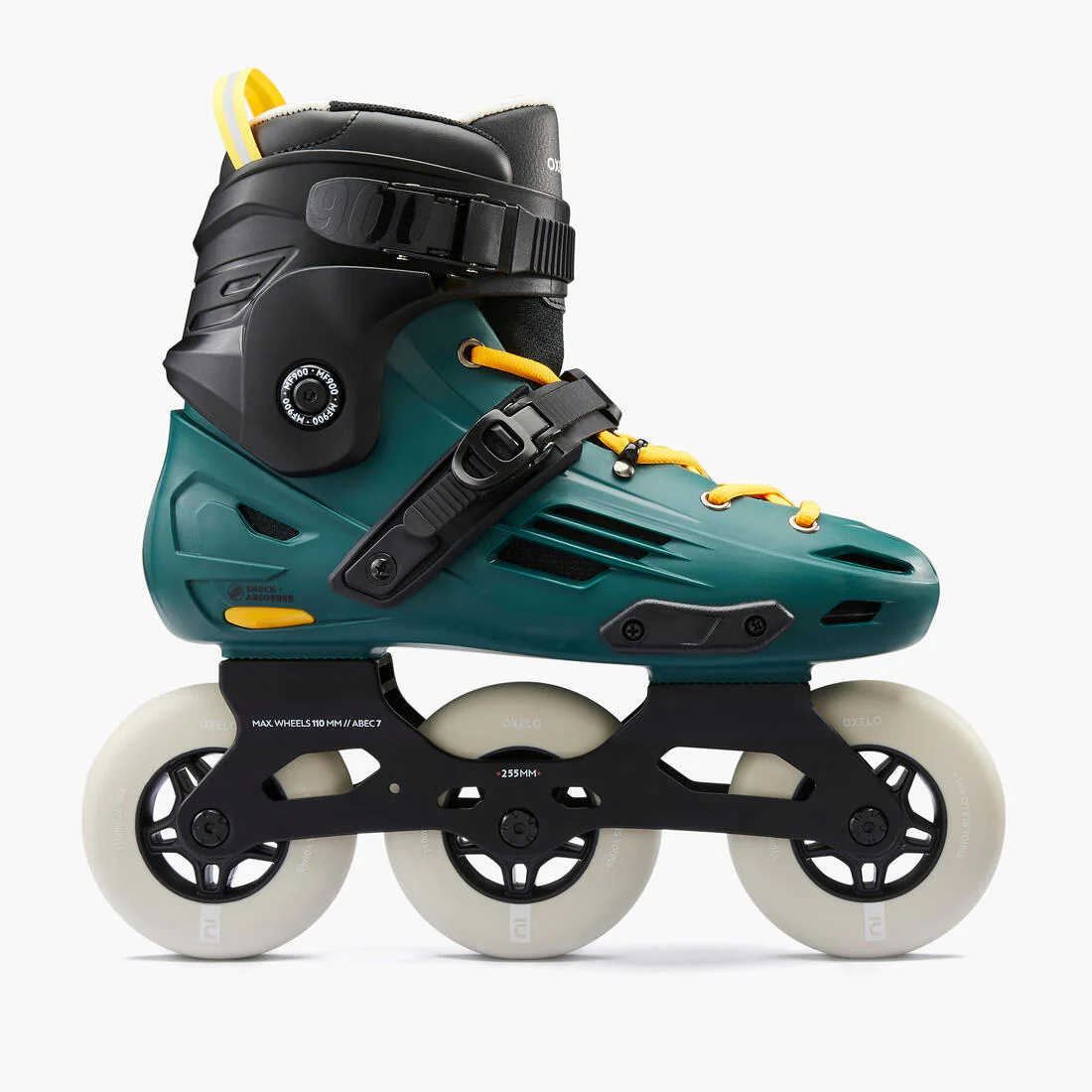 Patines Línea Adulto 3 Ruedas Freeskate Oxelo Triskate MF900 Verde