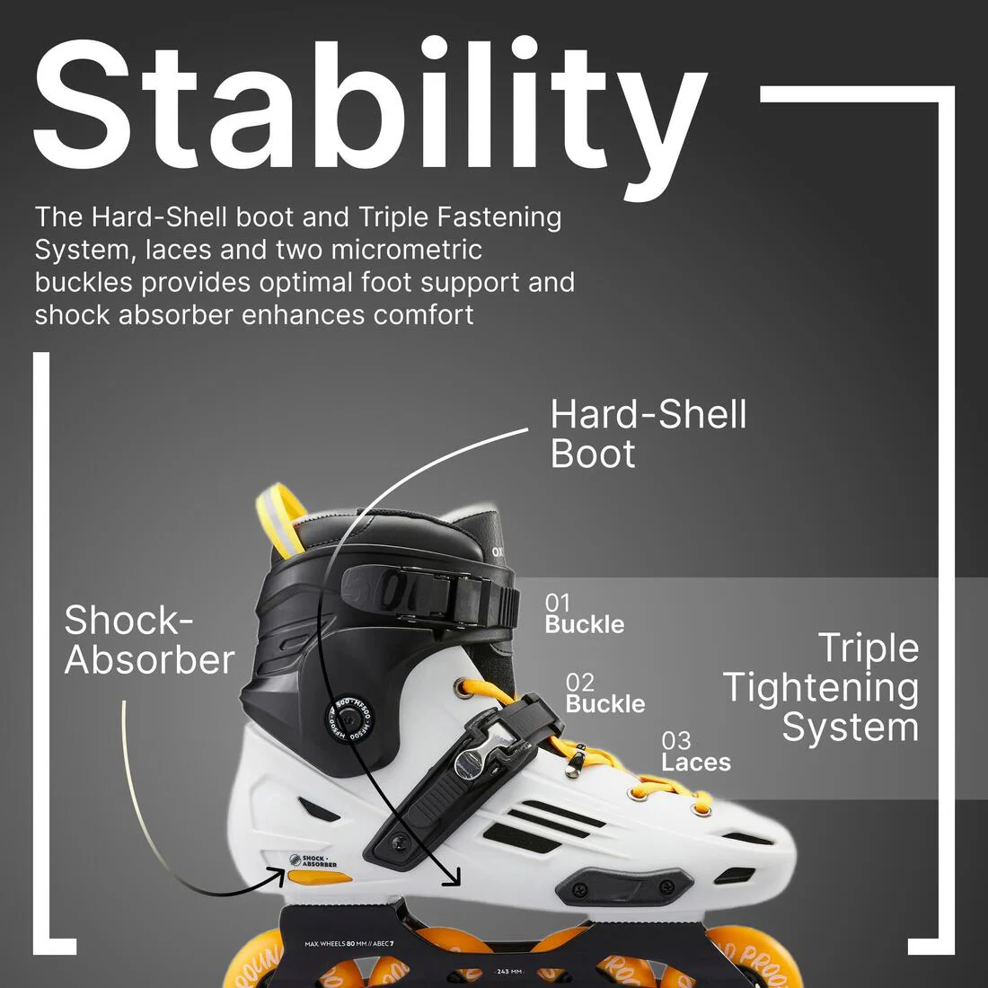 Patines Línea Adulto Oxelo Freeride Hardboot MF500 - Image 29