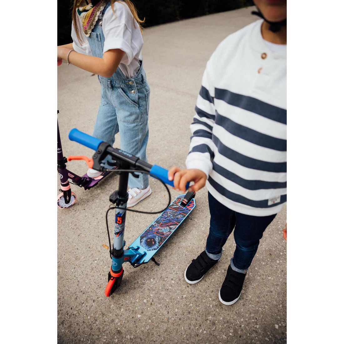 Patinete Ajustable  Scooter Niños Oxelo MID5 Gris Menta con freno en manillar - Image 22
