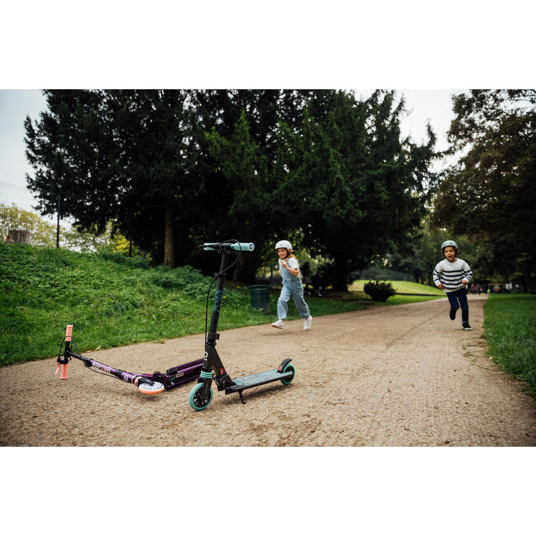 Patinete Ajustable  Scooter Niños Oxelo MID5 Gris Menta con freno en manillar - Image 23