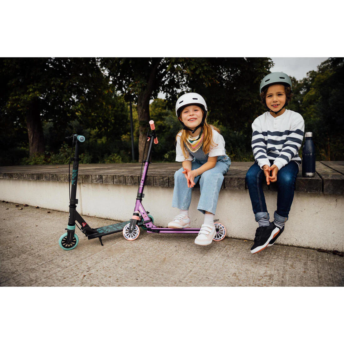 Patinete Ajustable  Scooter Niños Oxelo MID5 Gris Menta con freno en manillar - Image 25